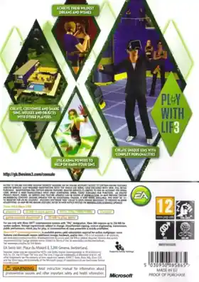 Sims 3 (USA) box cover back